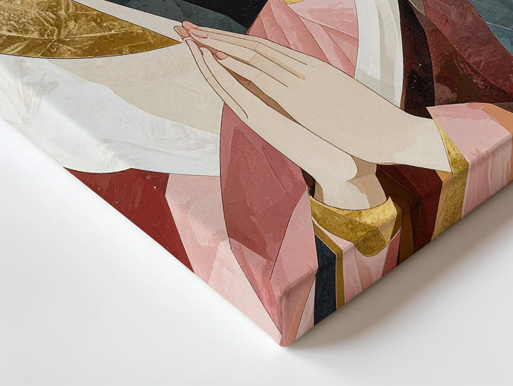 Minimalist Virgin Mary Canvas – Stylized Prayer with Geometric Color Blocks - Gifitto