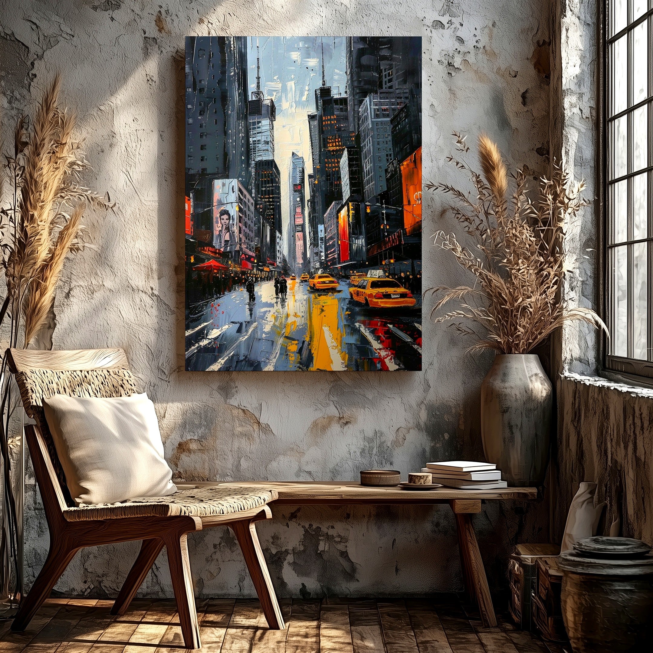 Canvas Wall Art - Wall Art New York City Street Painting Yellow