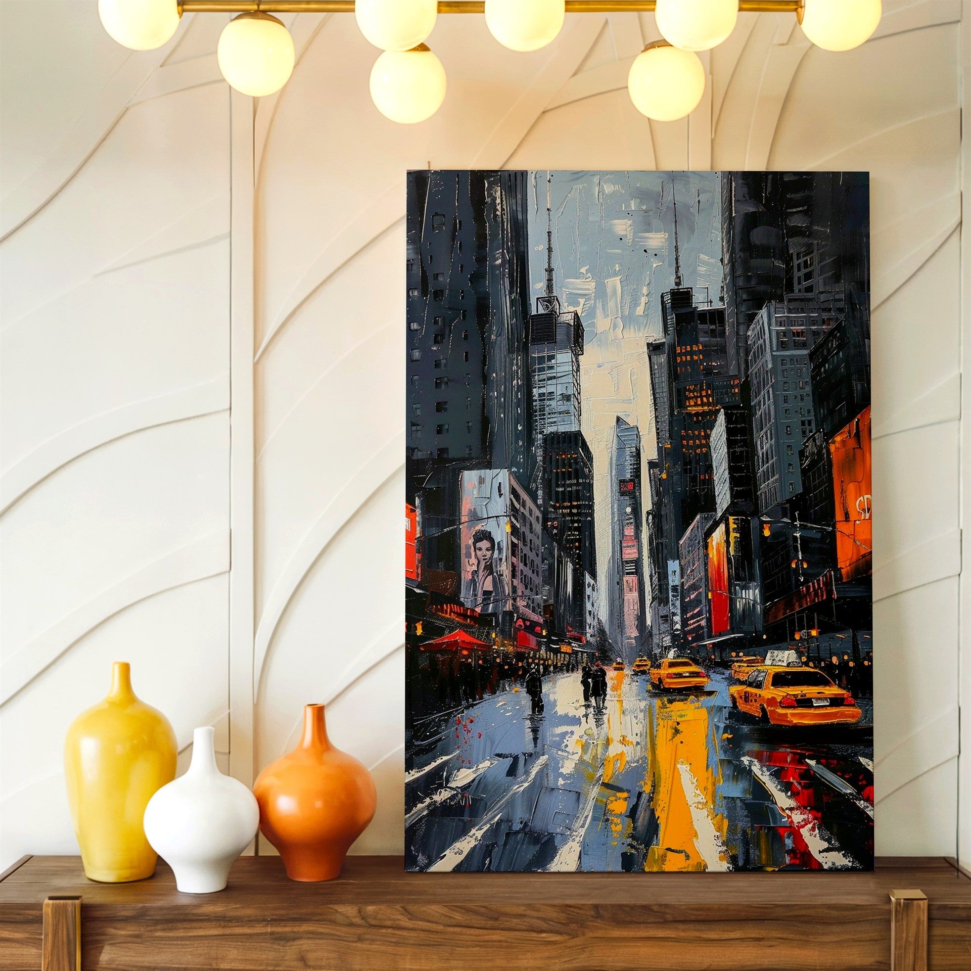 Canvas Wall Art - Wall Art New York City Street Painting Yellow
