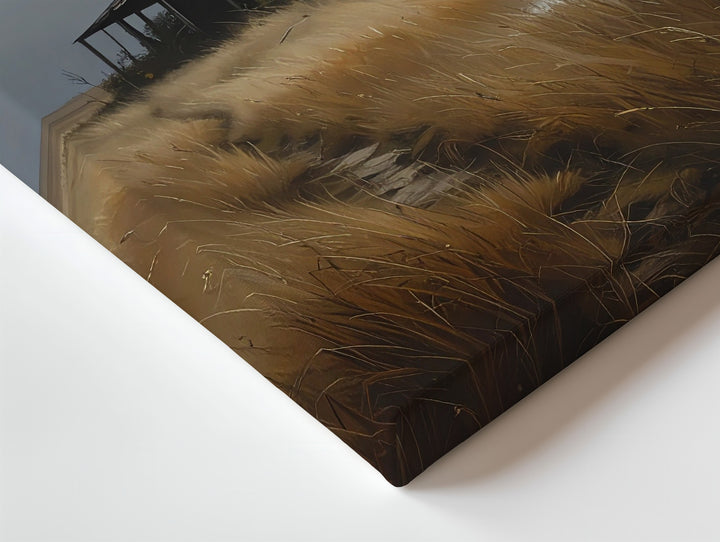 Ghost in the Field Canvas – Abandoned House & Windblown Silence Wall Art - Gifitto