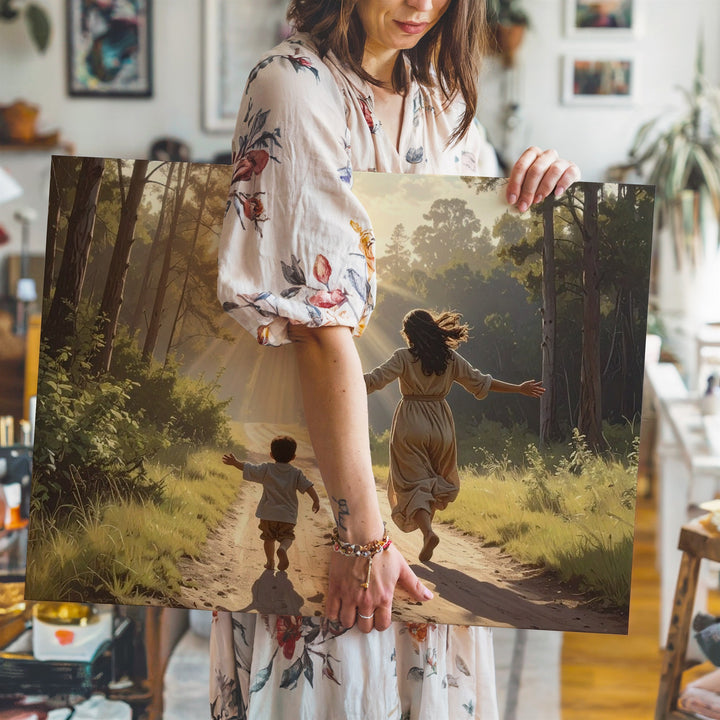 Return to Grace Canvas – Emotional Forest Reunion Scene of Love and Light - Gifitto