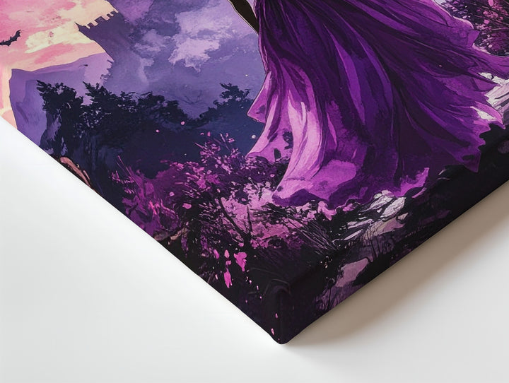 Enchanted Gaze Canvas – Gothic Fairytale Wall Art with Castle & Bats - Gifitto