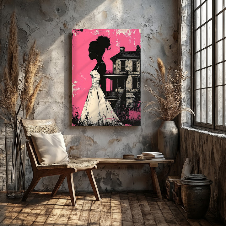 Victorian Solitude Canvas – Historical Mystery Silhouette Art - Gifitto